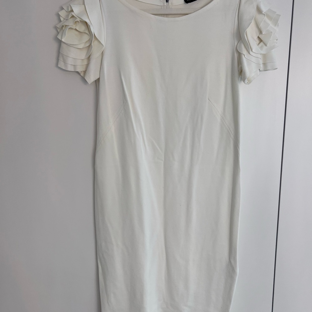 Pietro Brunelli Cream Puff Sleeve Sheath Dress